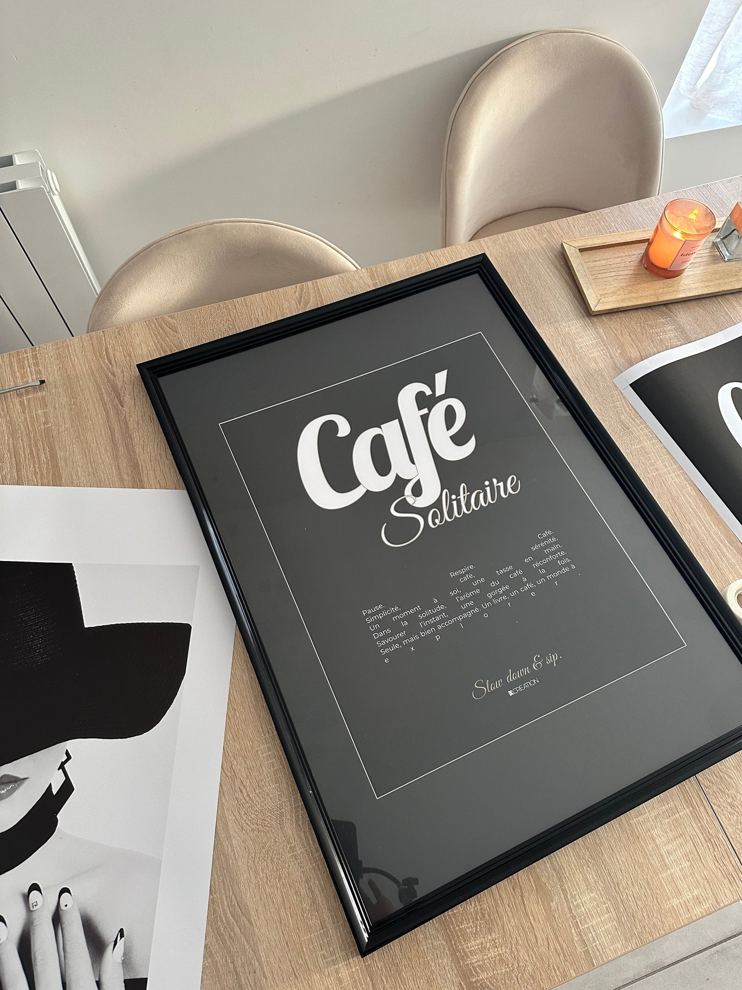 Café Solitaire - Black Poster premium en papier mat