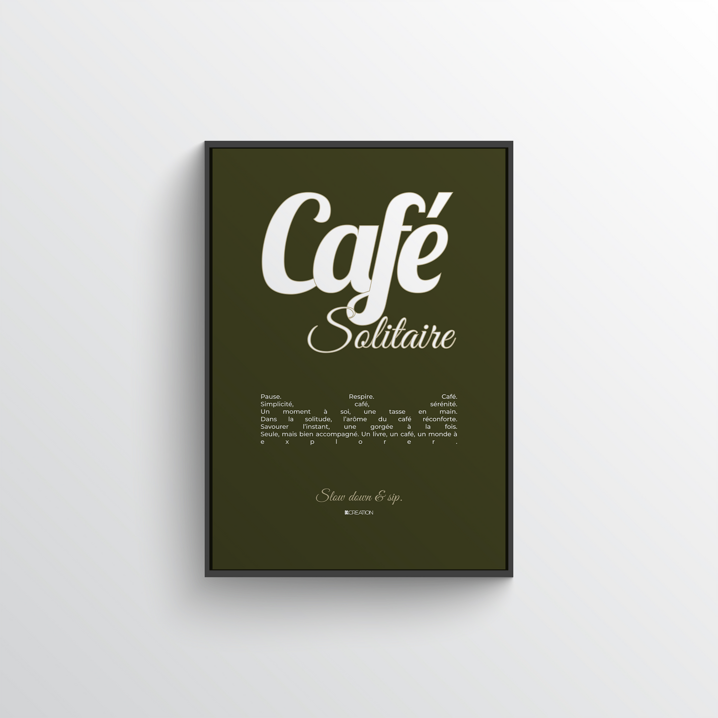 Café Solitaire - Kaki Poster premium en papier mat