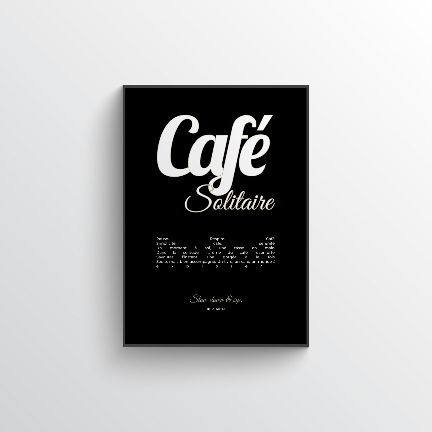 Café Solitaire - Black Poster premium en papier mat