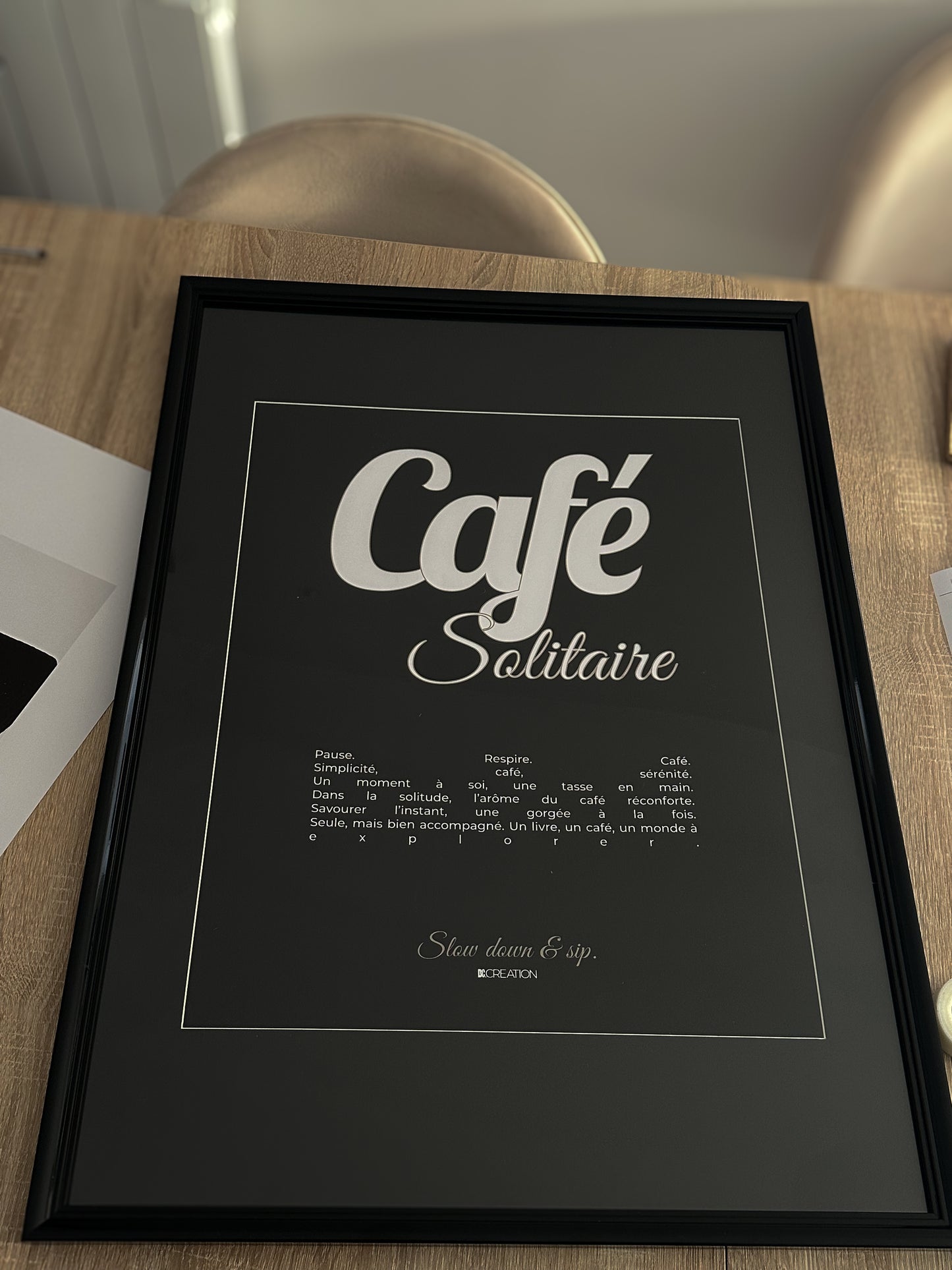 Café Solitaire - Black Poster premium en papier mat