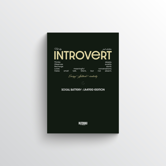 INTROVERT - Kaki Poster premium en papier mat