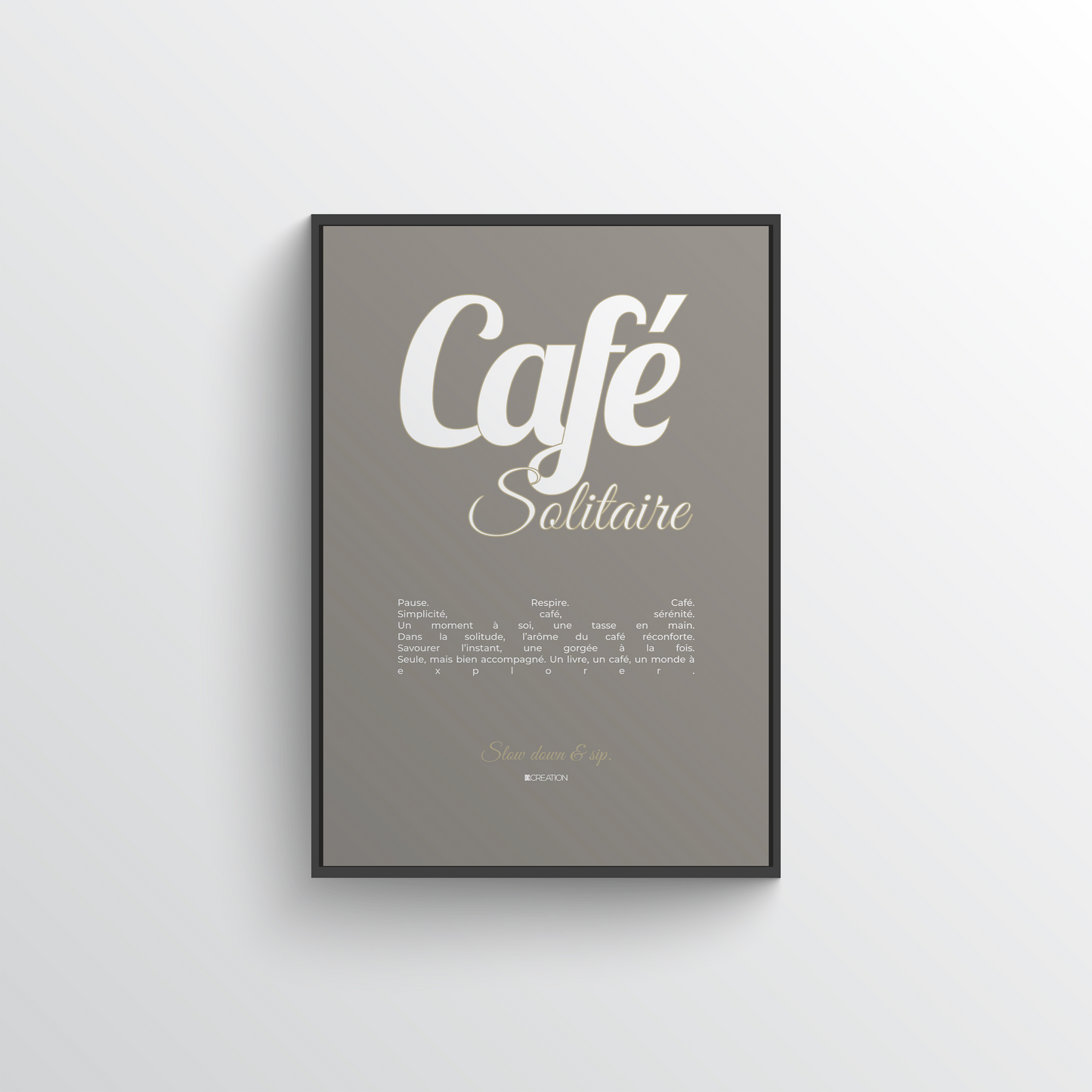 Café Solitaire - Grey Poster premium en papier mat