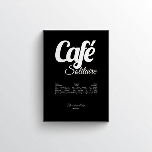 Café Solitaire - Black Poster premium en papier mat